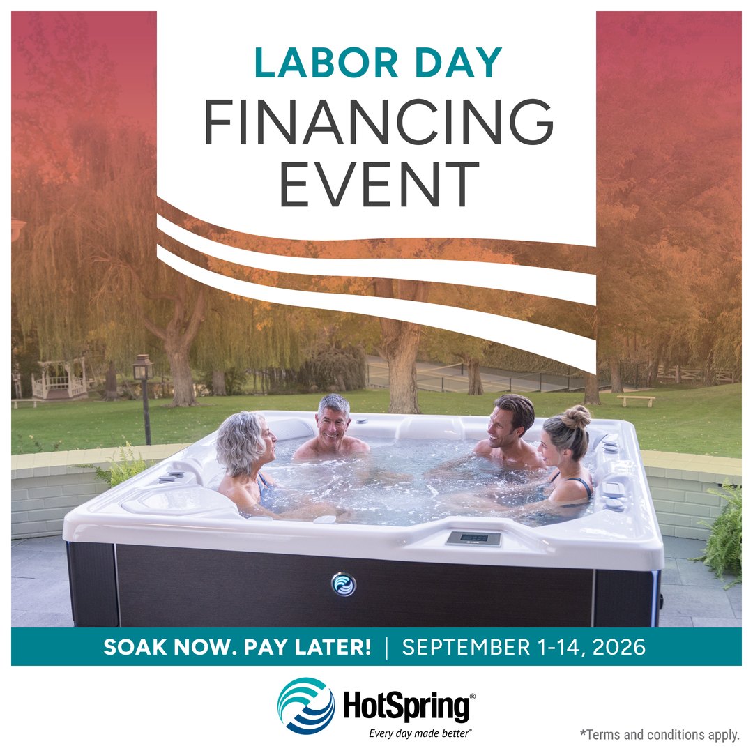 Hot Tubs Northwest Labor Day Financing Event: 0% APR for 60 months, September 1 to 14, 2026